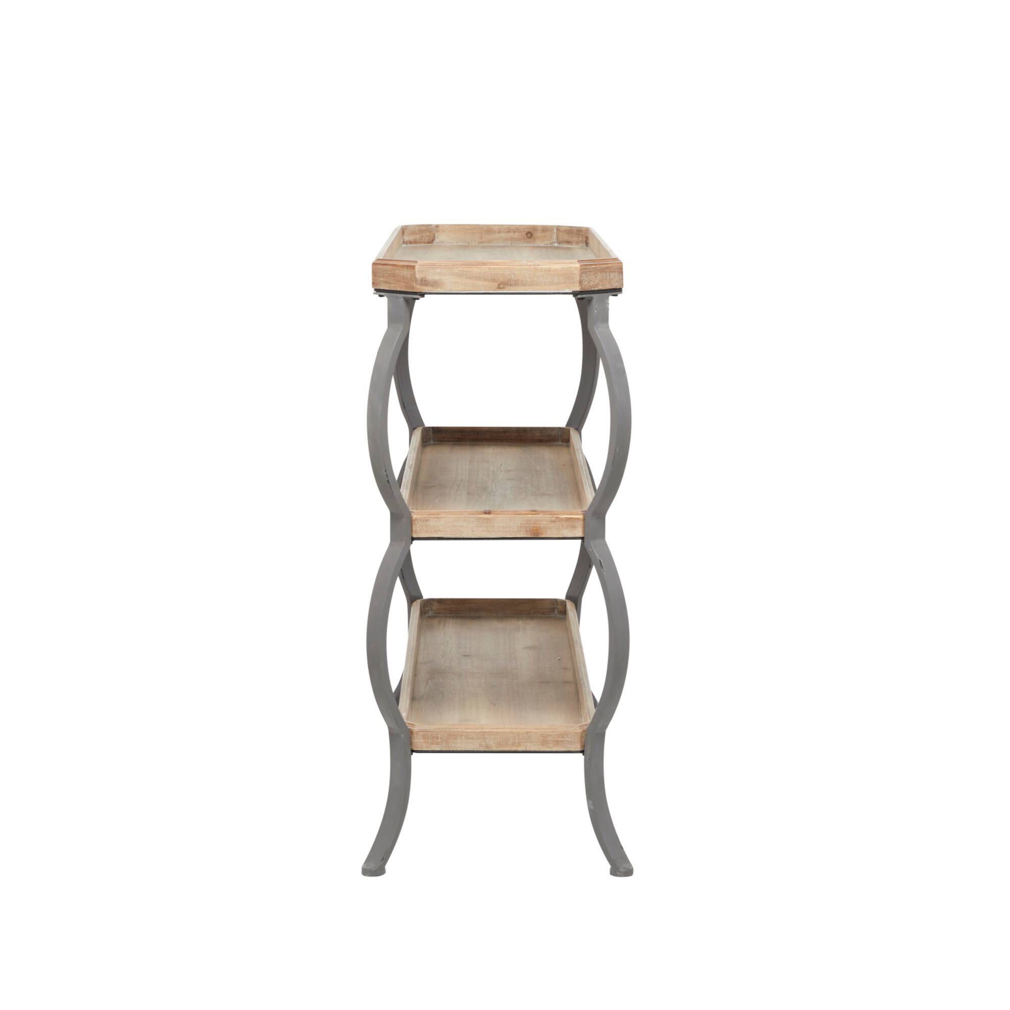 Brown Iron Rustic Console Table, 33" x 39" x 13"